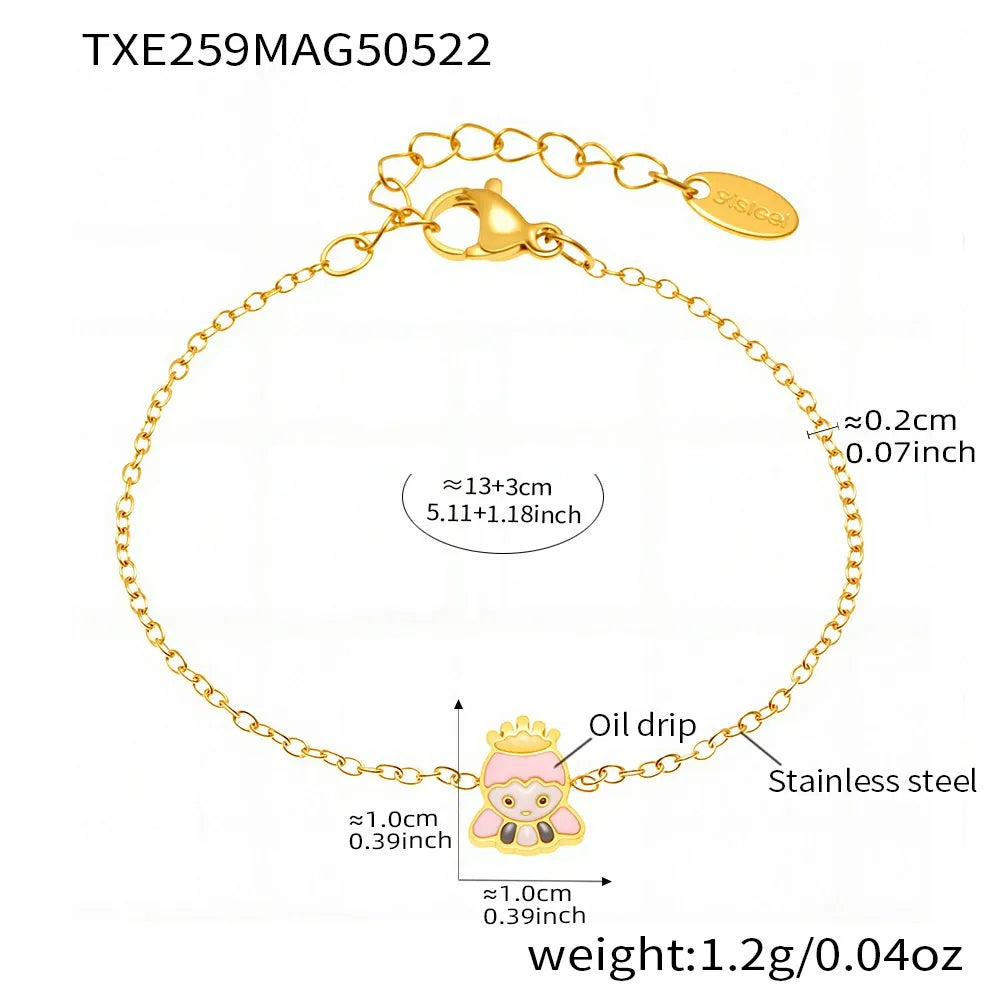 316L Stainless Steel Whimsical Enamel Princess Jewelry - Image 8