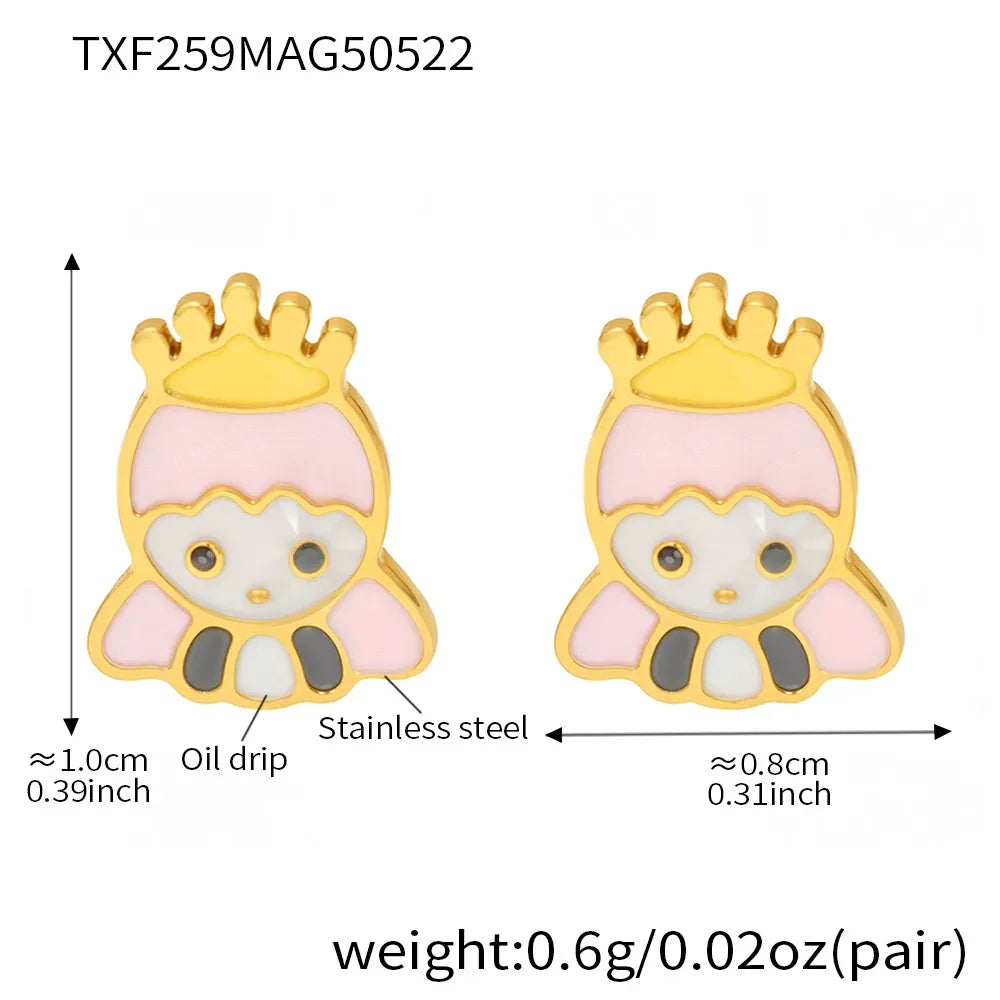 316L Stainless Steel Whimsical Enamel Princess Jewelry - Image 9