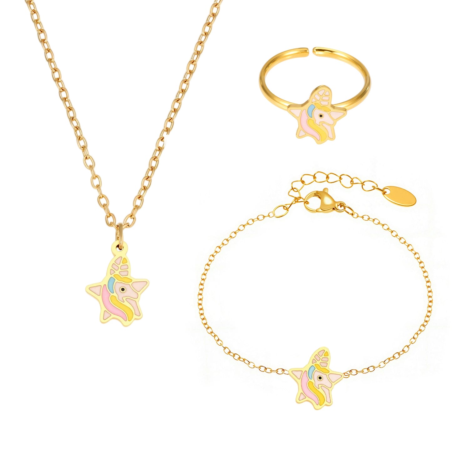 316L Stainless Steel Whimsical Enamel Unicorn & Pony Jewelry Collection - Image 1