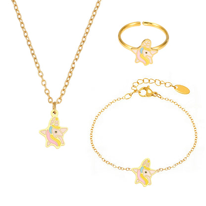 316L Stainless Steel Whimsical Enamel Unicorn & Pony Jewelry Collection - Image 1