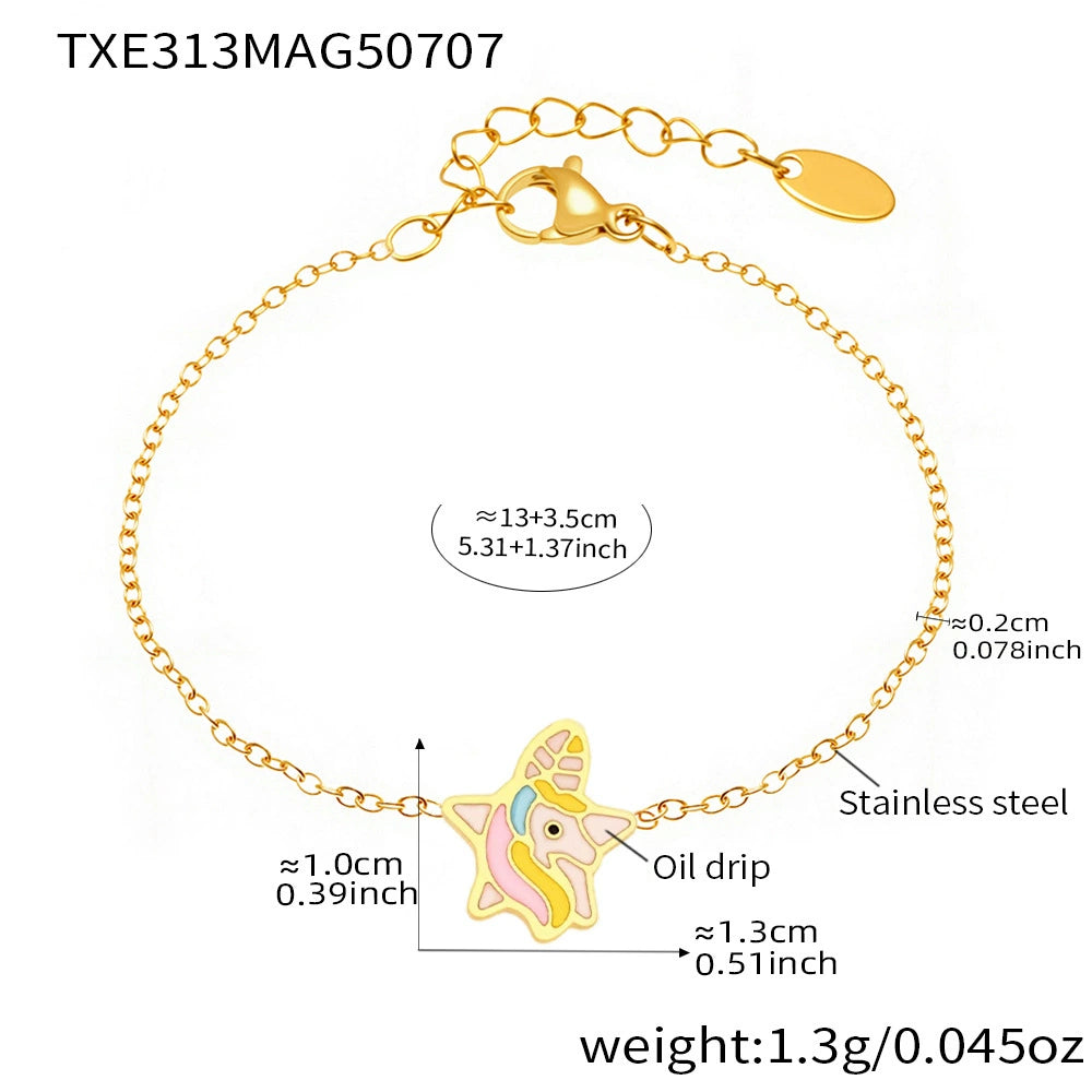 316L Stainless Steel Whimsical Enamel Unicorn & Pony Jewelry Collection - Image 3