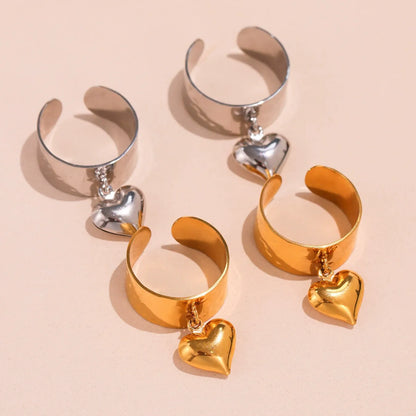 316L Stainless Steel Wide Band Open Heart Ring - Image 2