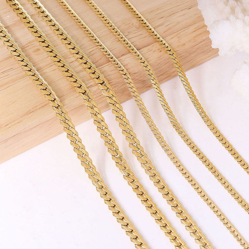 316L Stainless Steel 18K PVD Gold Wide Chain Bracelet and Necklace made with 316L stainless steel and 18K PVD gold finish for wholesale jewelry buyers - image 10
