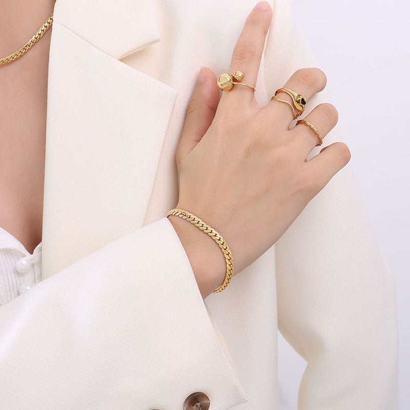 316L Stainless Steel 18K PVD Gold Wide Chain Bracelet and Necklace made with 316L stainless steel and 18K PVD gold finish for wholesale jewelry buyers - image 4