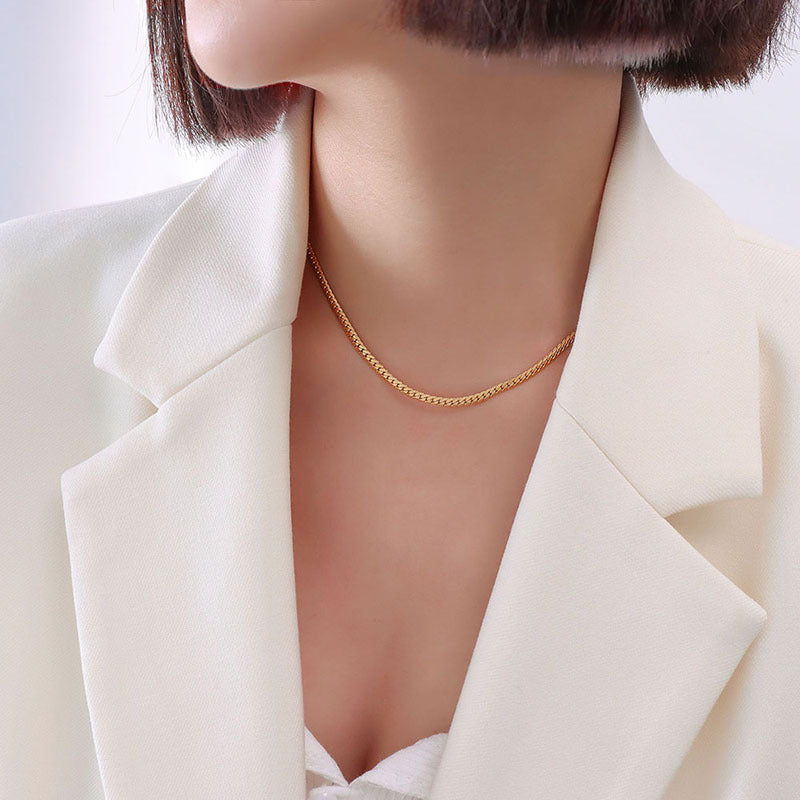 316L Stainless Steel 18K PVD Gold Wide Chain Bracelet and Necklace made with 316L stainless steel and 18K PVD gold finish for wholesale jewelry buyers - image 9