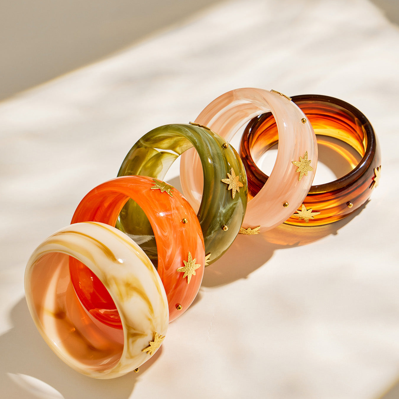 316L Stainless Steel 18K PVD Gold Wide Resin Bangle made with 316L stainless steel and 18K PVD gold finish for wholesale jewelry buyers - image 10