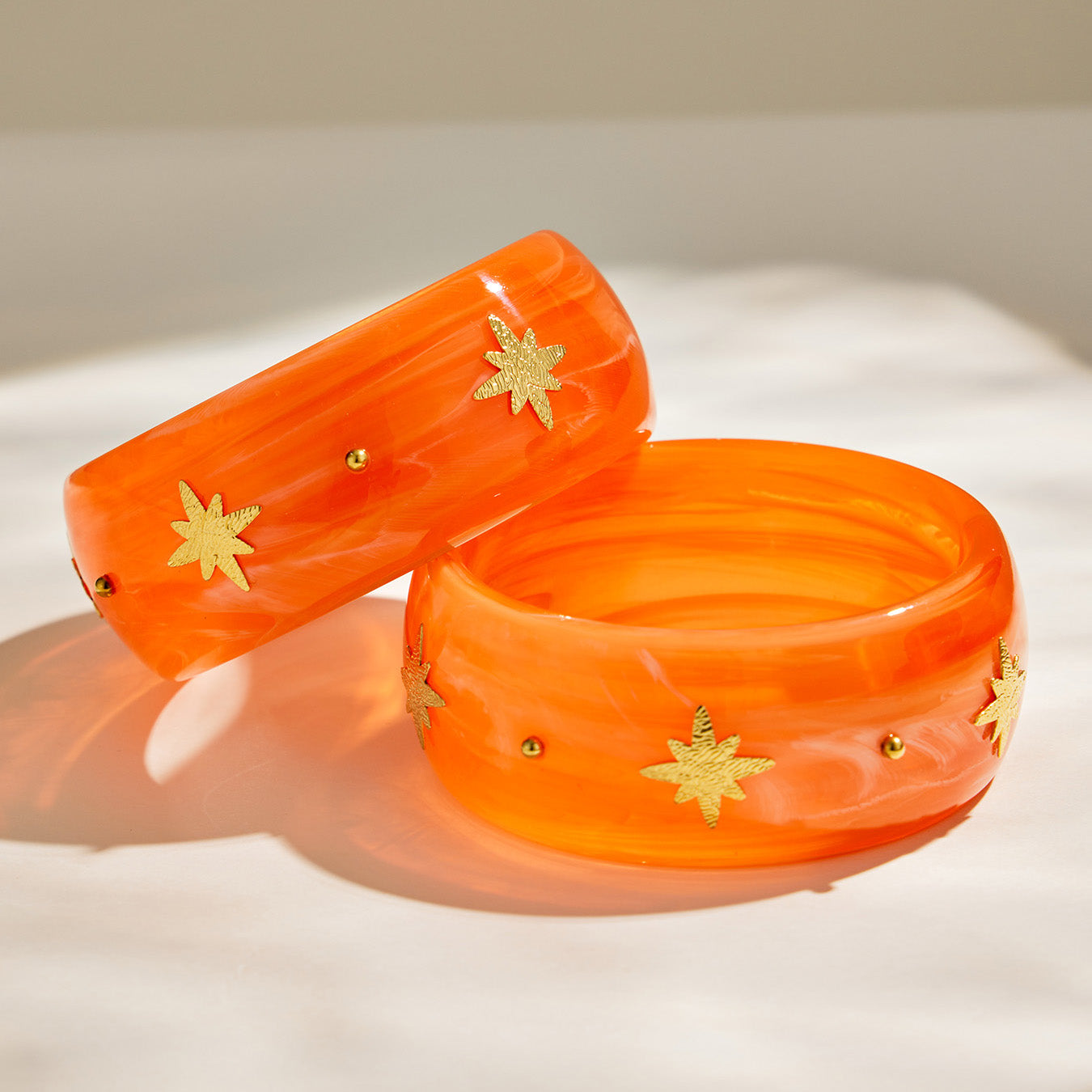316L Stainless Steel 18K PVD Gold Wide Resin Bangle made with 316L stainless steel and 18K PVD gold finish for wholesale jewelry buyers - image 12