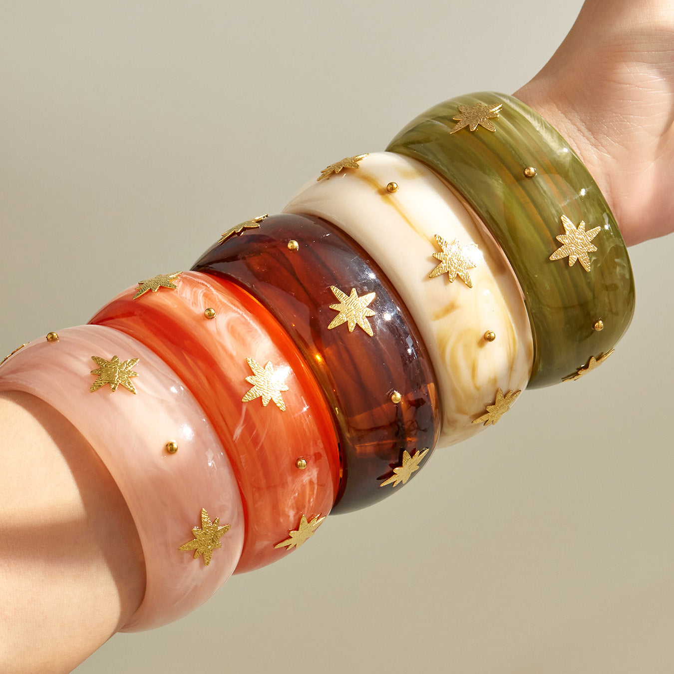 316L Stainless Steel 18K PVD Gold Wide Resin Bangle made with 316L stainless steel and 18K PVD gold finish for wholesale jewelry buyers - image 17