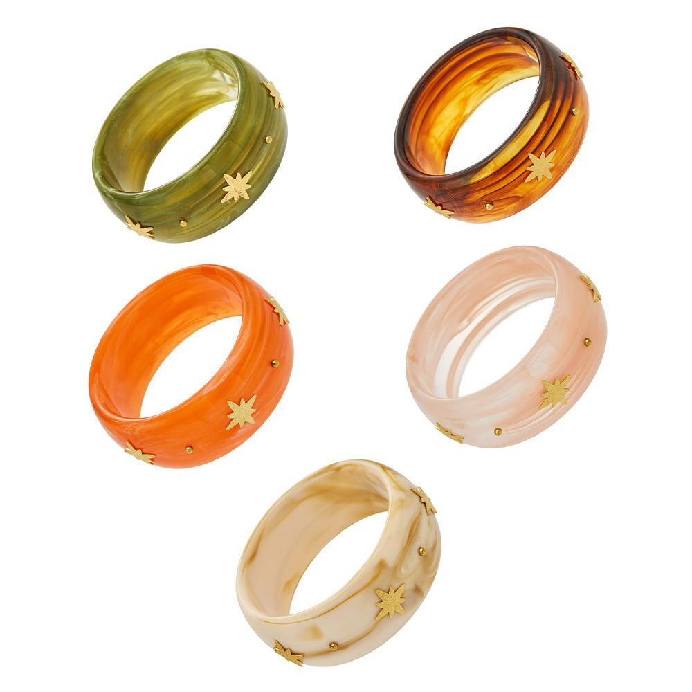 316L Stainless Steel 18K PVD Gold Wide Resin Bangle made with 316L stainless steel and 18K PVD gold finish for wholesale jewelry buyers - image 22