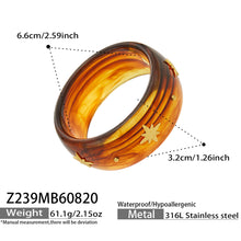 316L Stainless Steel 18K PVD Gold Wide Resin Bangle made with 316L stainless steel and 18K PVD gold finish for wholesale jewelry buyers - image 6