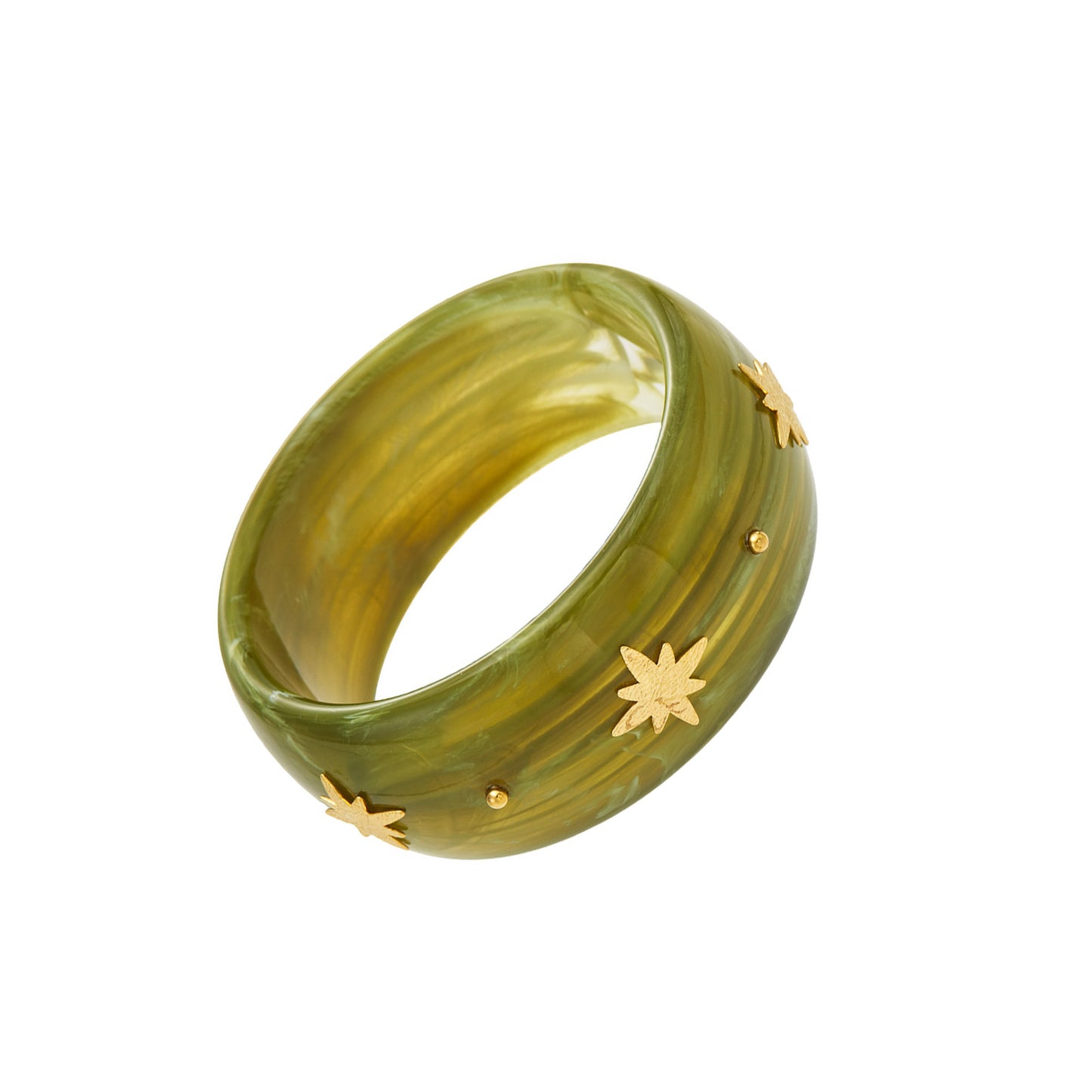 316L Stainless Steel 18K PVD Gold Wide Resin Bangle made with 316L stainless steel and 18K PVD gold finish for wholesale jewelry buyers - image 7