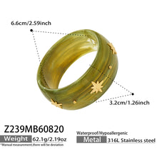 316L Stainless Steel 18K PVD Gold Wide Resin Bangle made with 316L stainless steel and 18K PVD gold finish for wholesale jewelry buyers - image 8