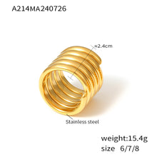 316L Stainless Steel 18K PVD Gold Multi-layer Wrapped Wide Ring made with 316L stainless steel and 18K PVD gold finish for wholesale jewelry buyers - image 4