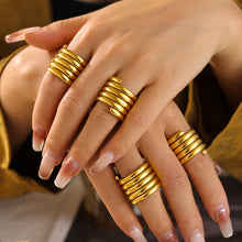 316L Stainless Steel 18K PVD Gold Multi-layer Wrapped Wide Ring made with 316L stainless steel and 18K PVD gold finish for wholesale jewelry buyers - image 5