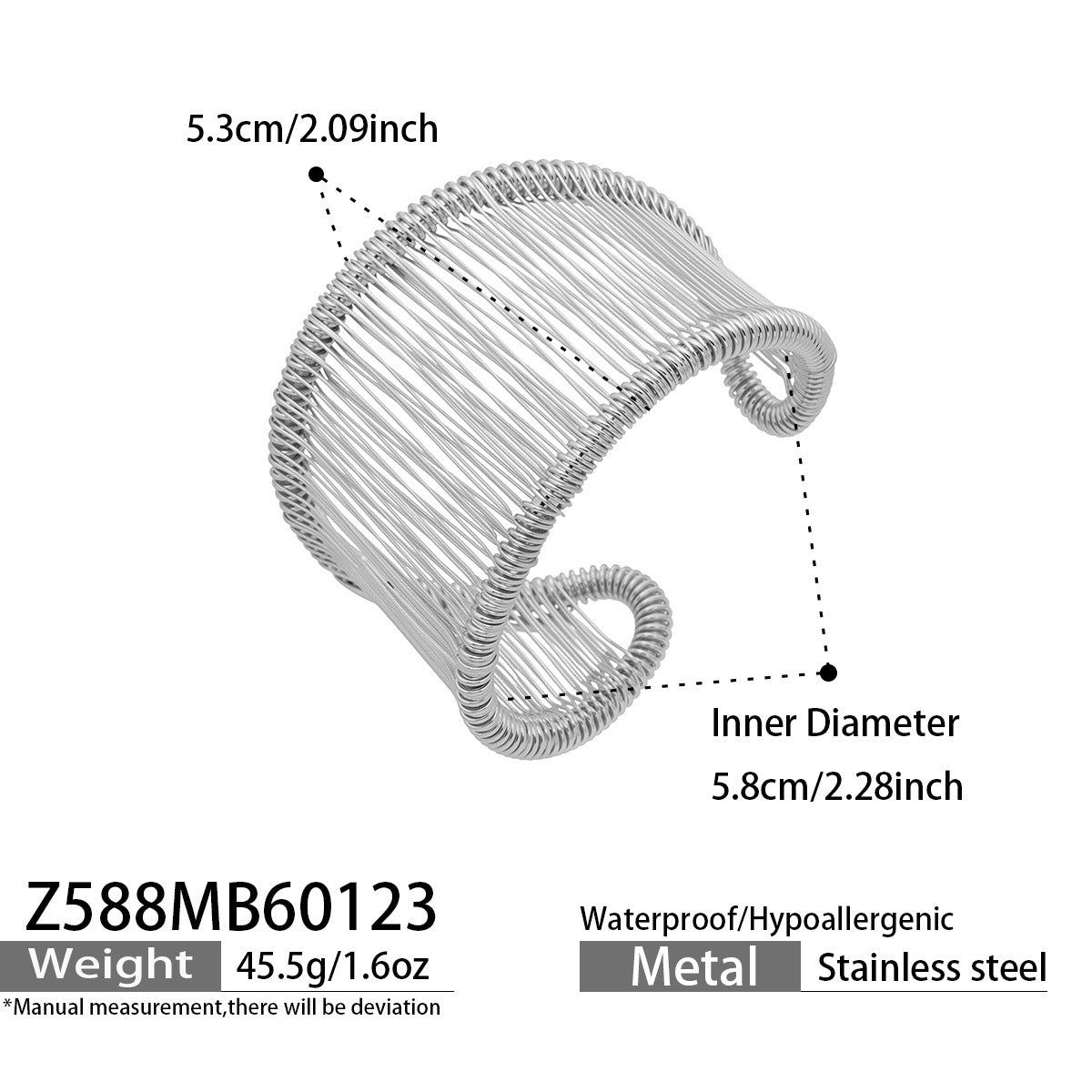 316L Stainless Steel Wide Wire Cuff Bangles 18K Gold PVD Open Bangle Wholesale