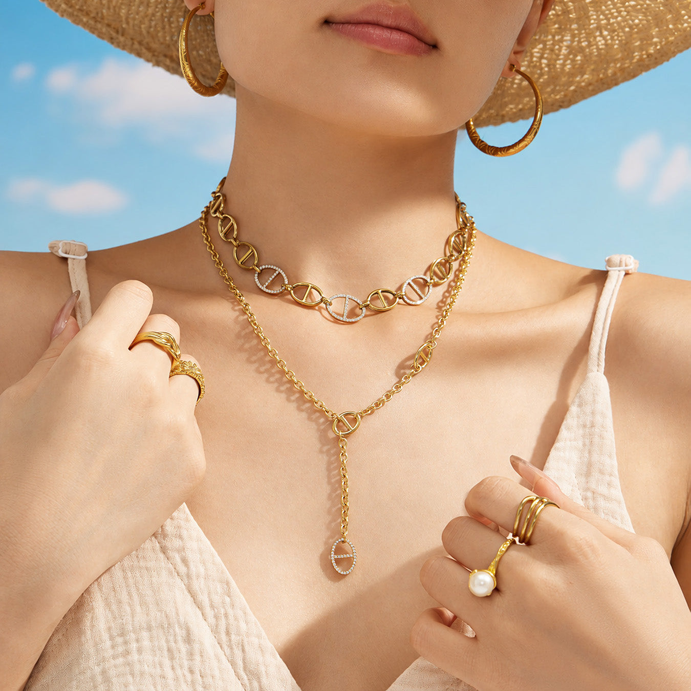 316L Stainless Steel 18K PVD Gold Y Shape Necklace made with 316L stainless steel and 18K PVD gold finish for wholesale jewelry buyers - image 10