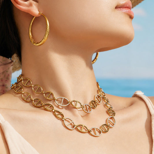 316L Stainless Steel 18K PVD Gold Y Shape Necklace made with 316L stainless steel and 18K PVD gold finish for wholesale jewelry buyers - image 13