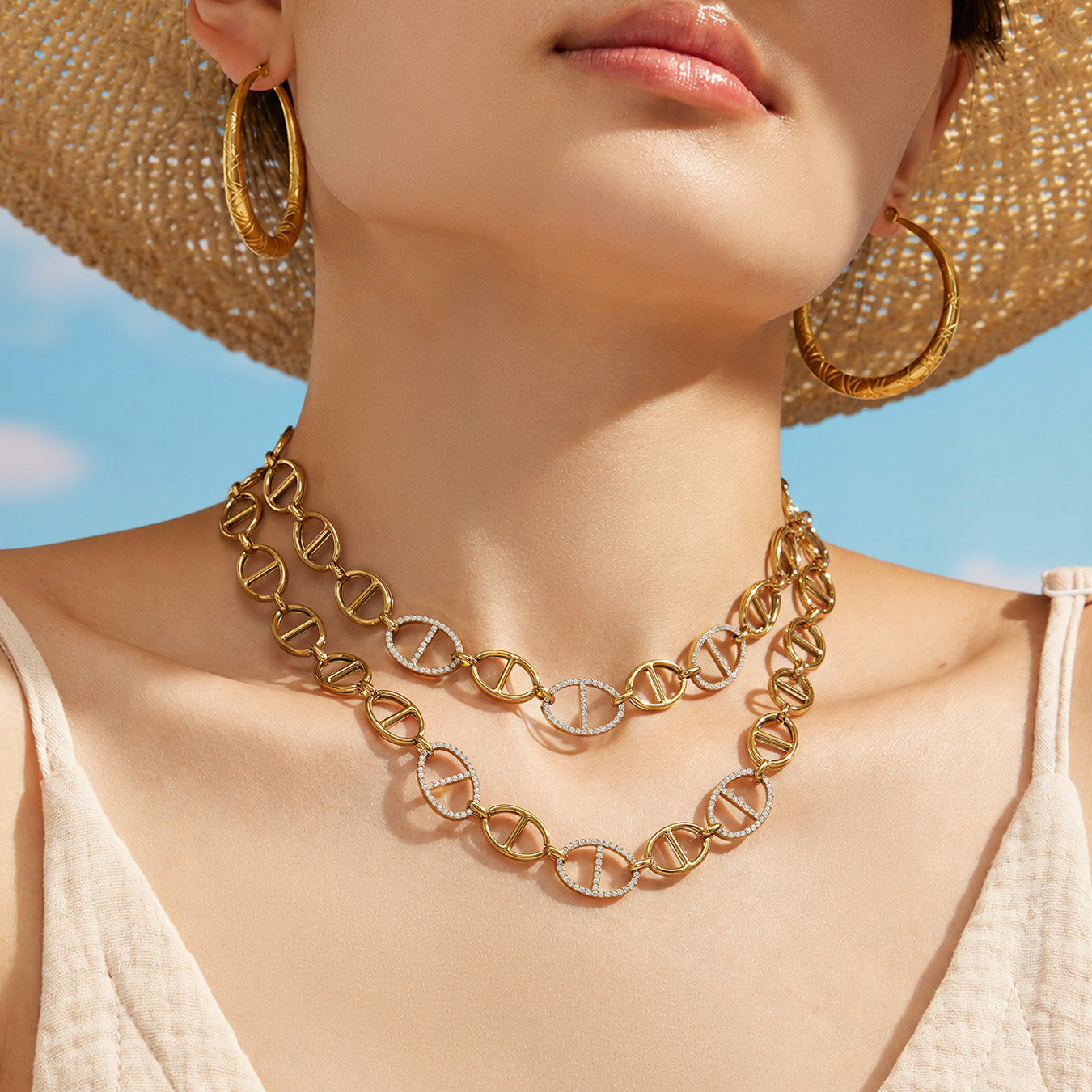 316L Stainless Steel 18K PVD Gold Y Shape Necklace made with 316L stainless steel and 18K PVD gold finish for wholesale jewelry buyers - image 14