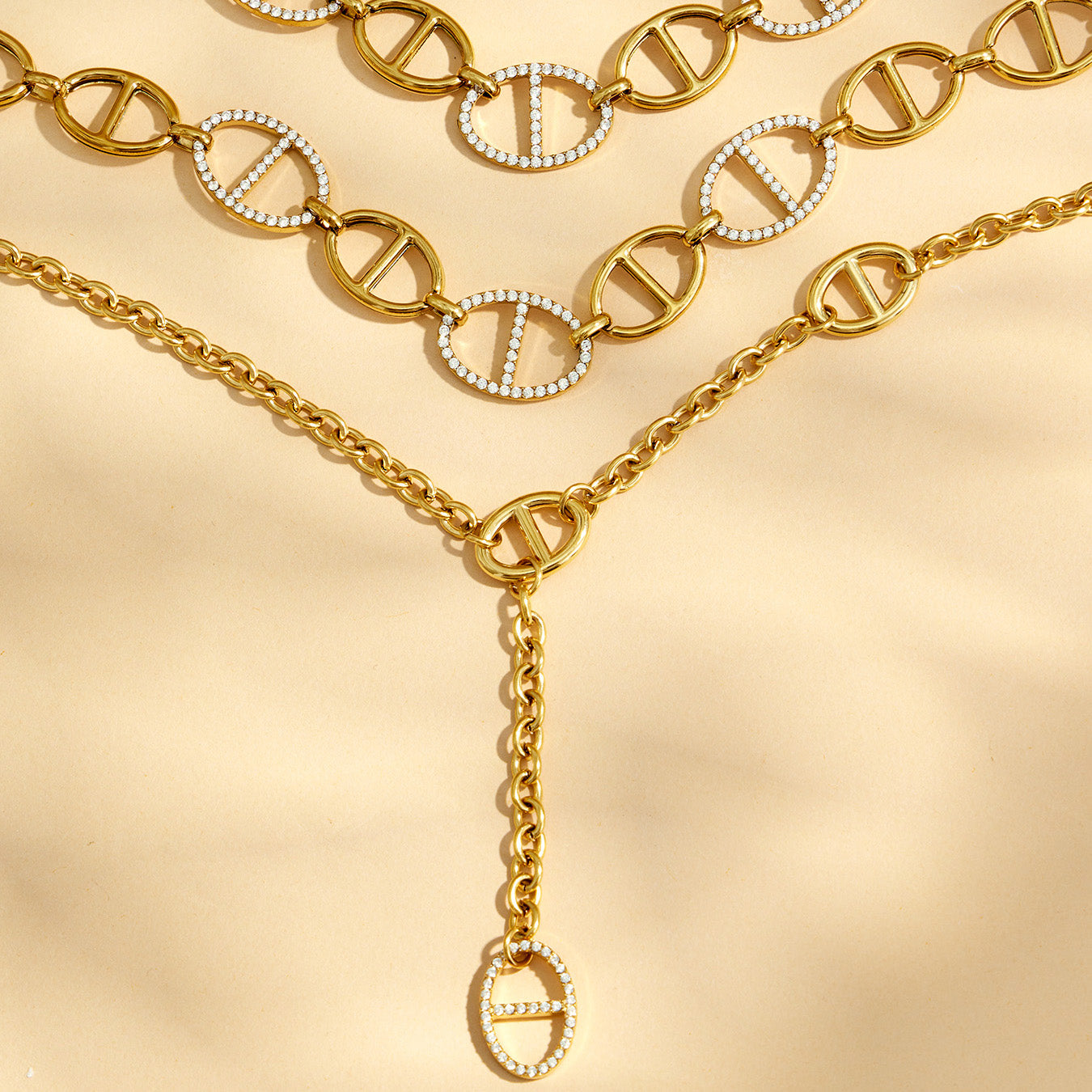 316L Stainless Steel 18K PVD Gold Y Shape Necklace made with 316L stainless steel and 18K PVD gold finish for wholesale jewelry buyers - image 4