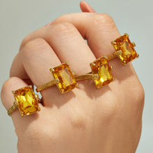316L Stainless Steel 18K PVD Gold Square Yellow Glass Ring made with 316L stainless steel and 18K PVD gold finish for wholesale jewelry buyers - image 4