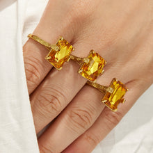 316L Stainless Steel 18K PVD Gold Square Yellow Glass Ring made with 316L stainless steel and 18K PVD gold finish for wholesale jewelry buyers - image 9