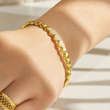 316L Stainless Steel 18K PVD Gold Zircon Bangle made with 316L stainless steel and 18K PVD gold finish for wholesale jewelry buyers - image 12