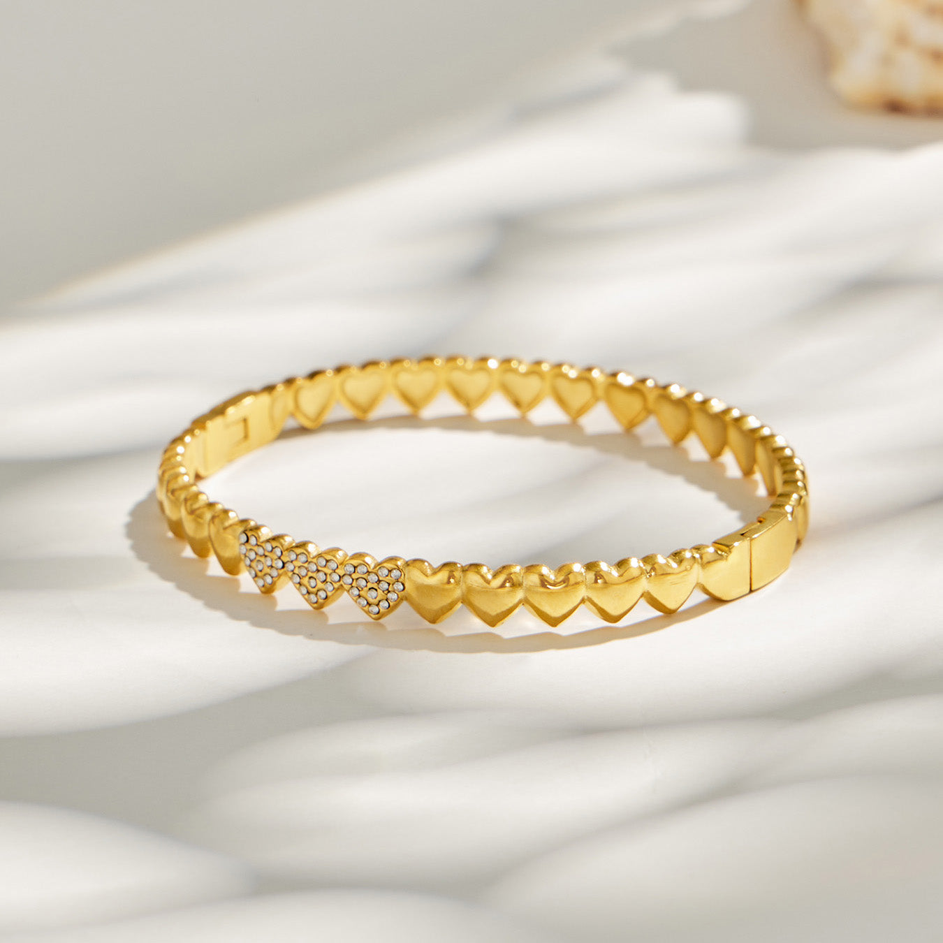 316L Stainless Steel 18K PVD Gold Zircon Bangle made with 316L stainless steel and 18K PVD gold finish for wholesale jewelry buyers - image 7