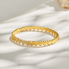 316L Stainless Steel 18K PVD Gold Zircon Bangle made with 316L stainless steel and 18K PVD gold finish for wholesale jewelry buyers - image 7