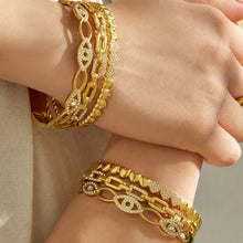 316L Stainless Steel 18K PVD Gold Zircon Bangle made with 316L stainless steel and 18K PVD gold finish for wholesale jewelry buyers - image 8