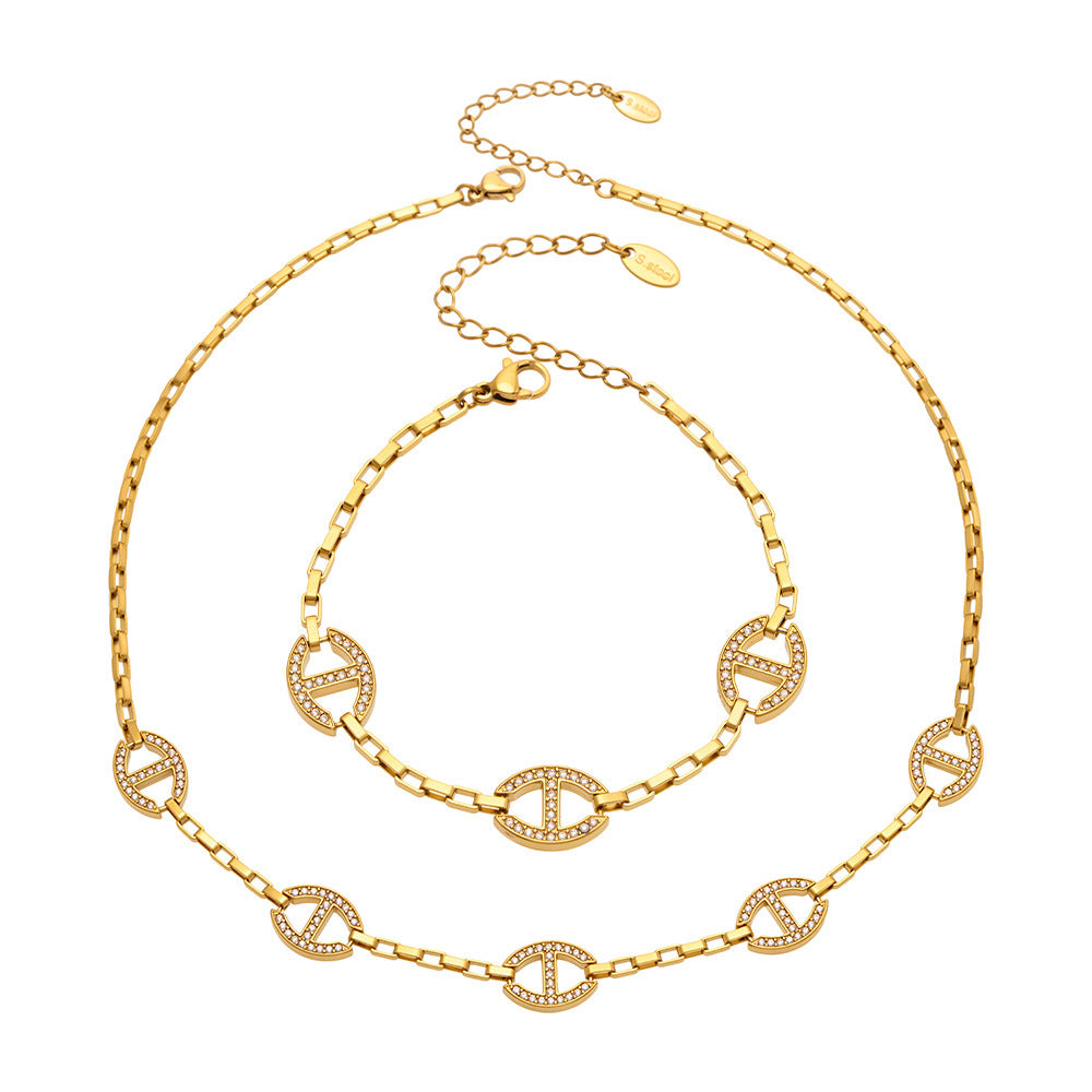 316L Stainless Steel 18K PVD Gold Zircon Bracelet made with 316L stainless steel and 18K PVD gold finish for wholesale jewelry buyers - image 10