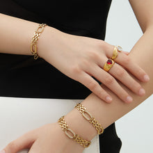 316L stainless steel oval link zircon bracelet styling for B2B buyers