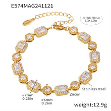 Elegant 316L stainless steel zircon bracelet