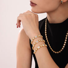 316L Stainless Steel 18K PVD Gold Zircon Chain Bracelet made with 316L stainless steel and 18K PVD gold finish for wholesale jewelry buyers - image 12