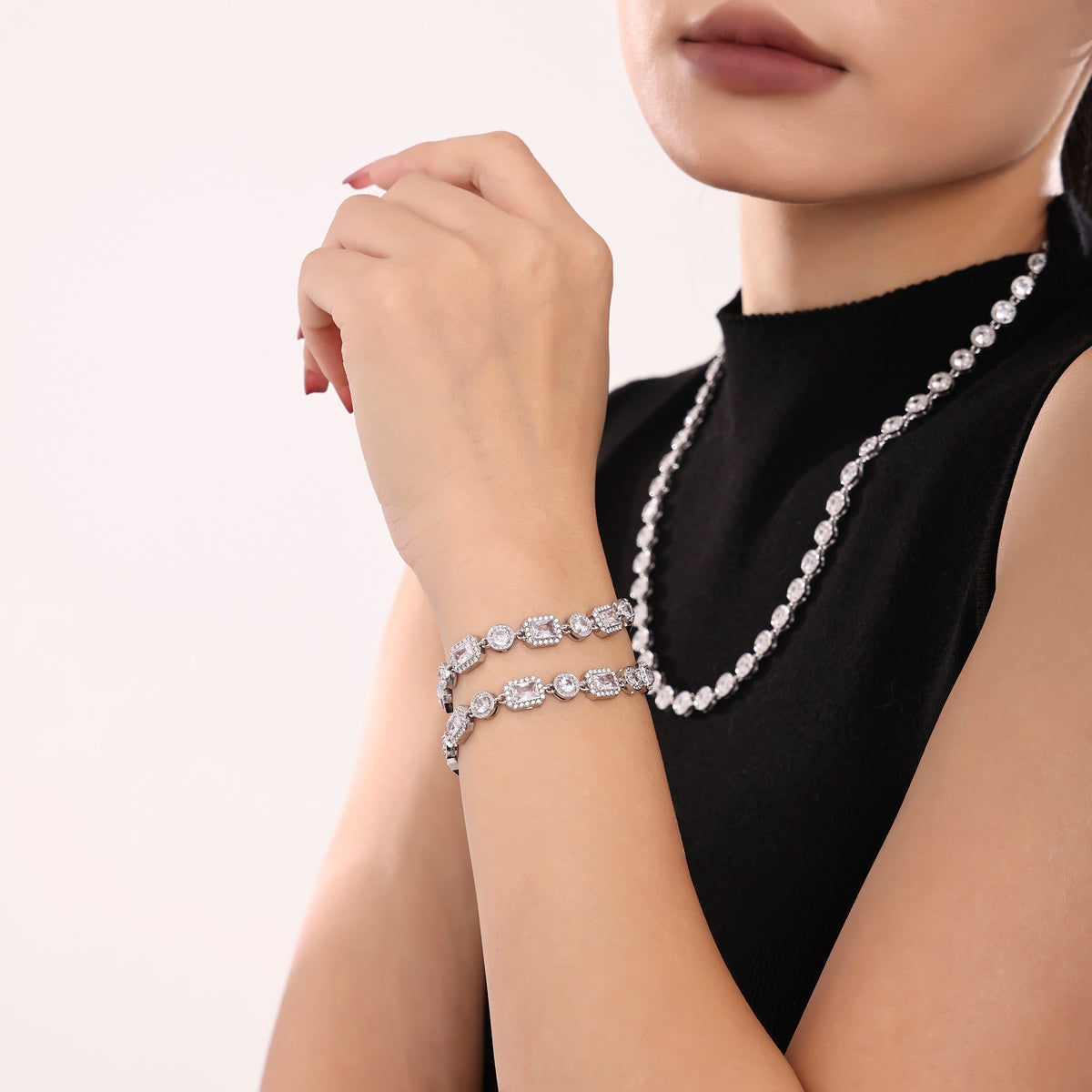 316L Stainless Steel 18K PVD Gold Zircon Chain Bracelet made with 316L stainless steel and 18K PVD gold finish for wholesale jewelry buyers - image 8