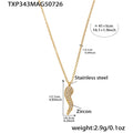 Gold / Chili Pepper Zircon Necklace (41+5cm)