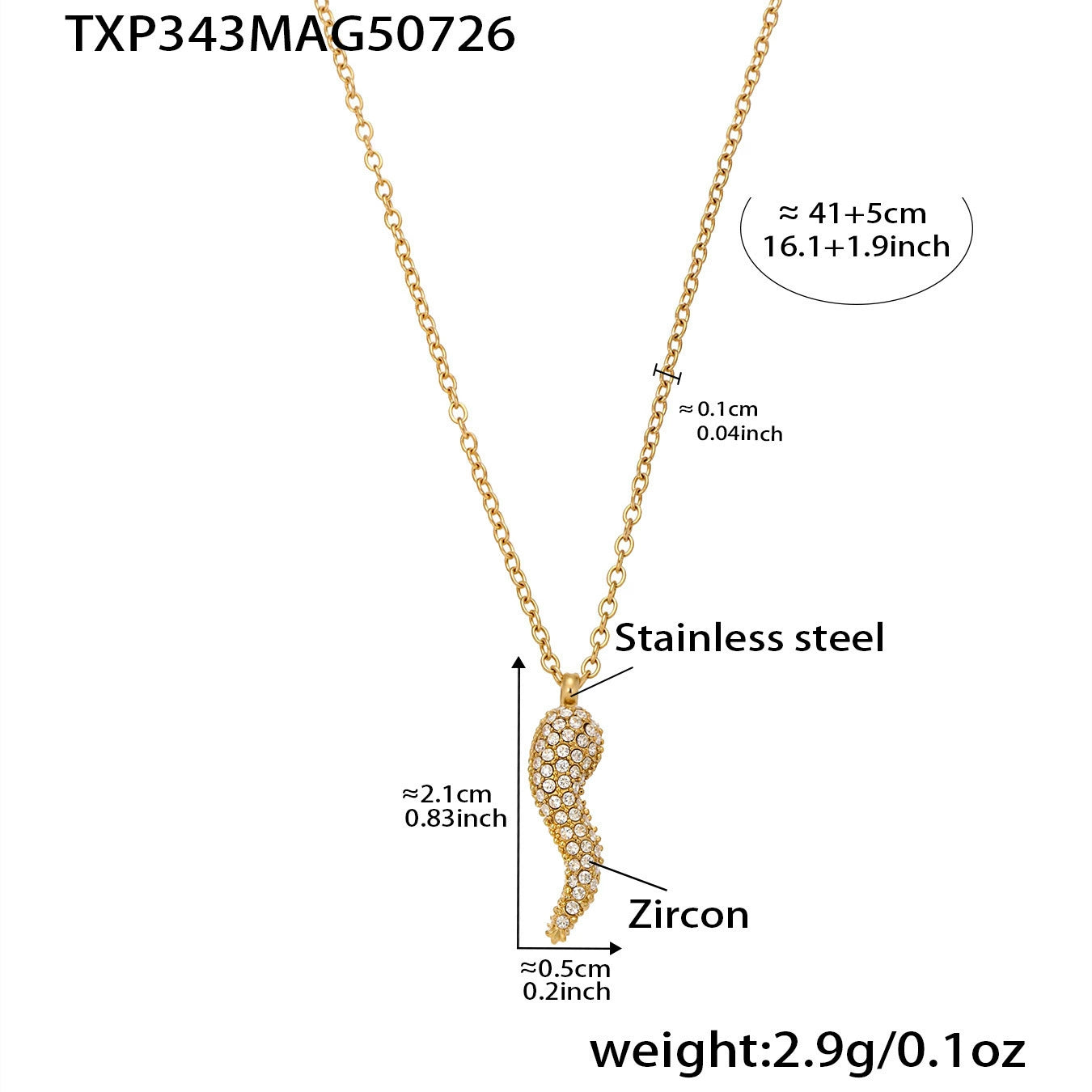 316L Stainless Steel Zircon Chili Pepper & Dog Bone Stackable Necklace & Bracelet - Image 10