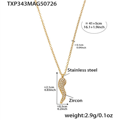 316L Stainless Steel Zircon Chili Pepper & Dog Bone Stackable Necklace & Bracelet - Image 10