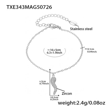 316L Stainless Steel Zircon Chili Pepper & Dog Bone Stackable Necklace & Bracelet - Image 13
