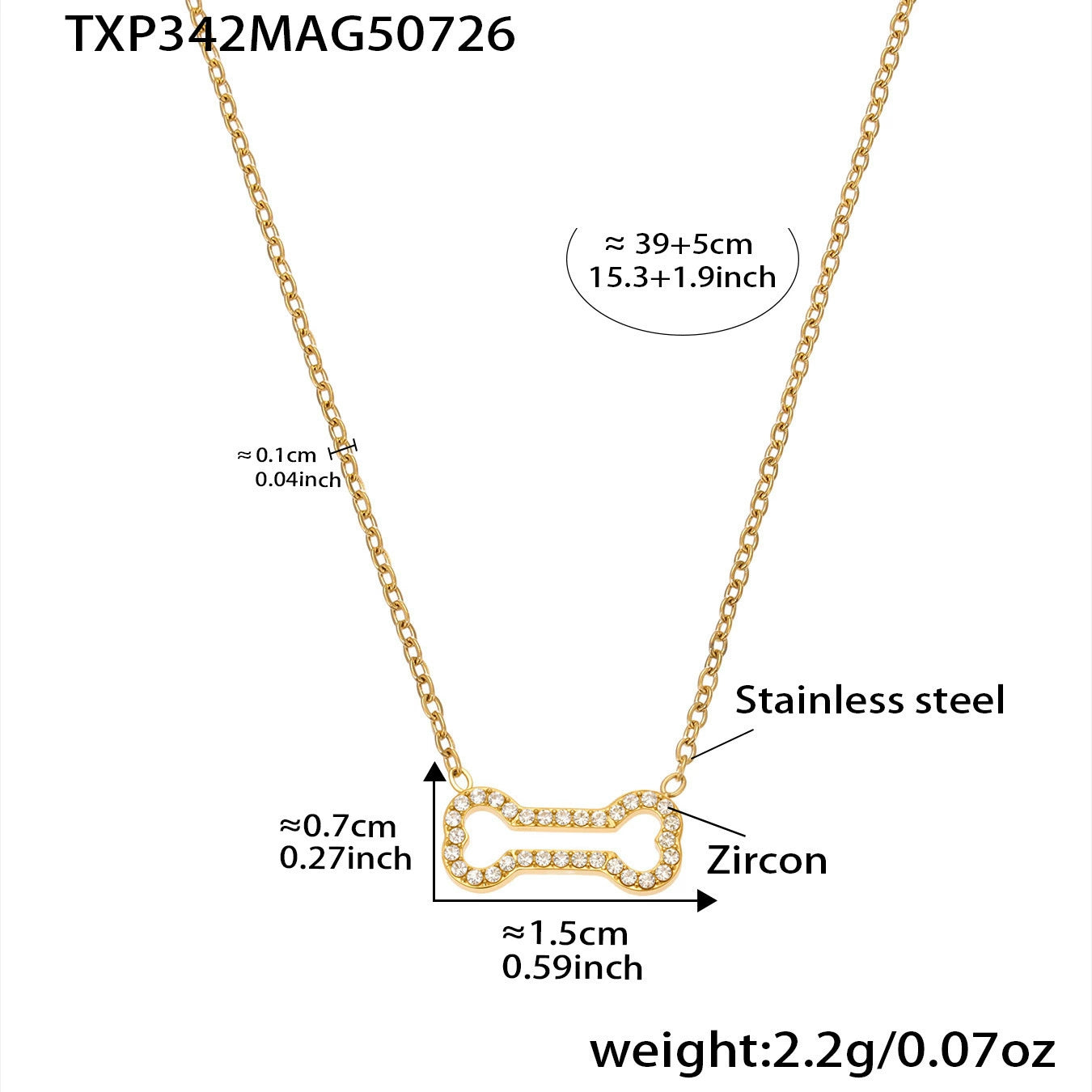 316L Stainless Steel Zircon Chili Pepper & Dog Bone Stackable Necklace & Bracelet - Image 6