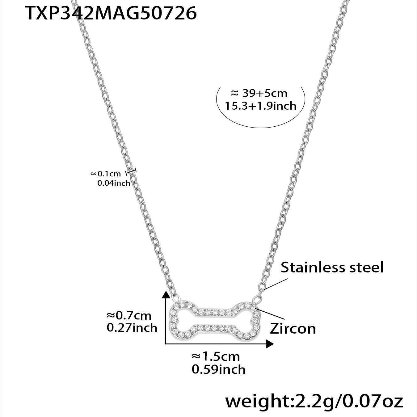 316L Stainless Steel Zircon Chili Pepper & Dog Bone Stackable Necklace & Bracelet - Image 7