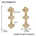 White Zircon Flower Drop Earrings