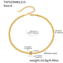 316L stainless steel chain bracelet with zircon flower charm and size measurements