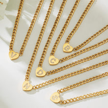 316L Stainless Steel Zircon Heart Initial Jewelry Set