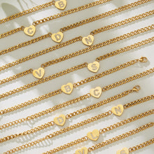 316L Stainless Steel Zircon Heart Initial Jewelry Set