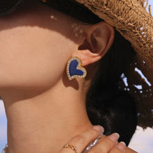 316L Stainless Steel Zircon Heart Stud Earrings - Image 2