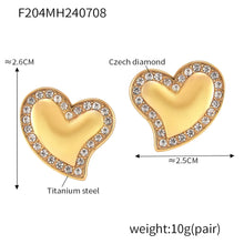 316L Stainless Steel Zircon Heart Stud Earrings - Image 7