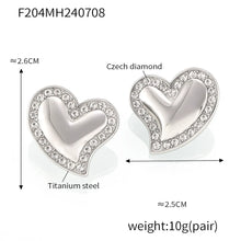 316L Stainless Steel Zircon Heart Stud Earrings - Image 8