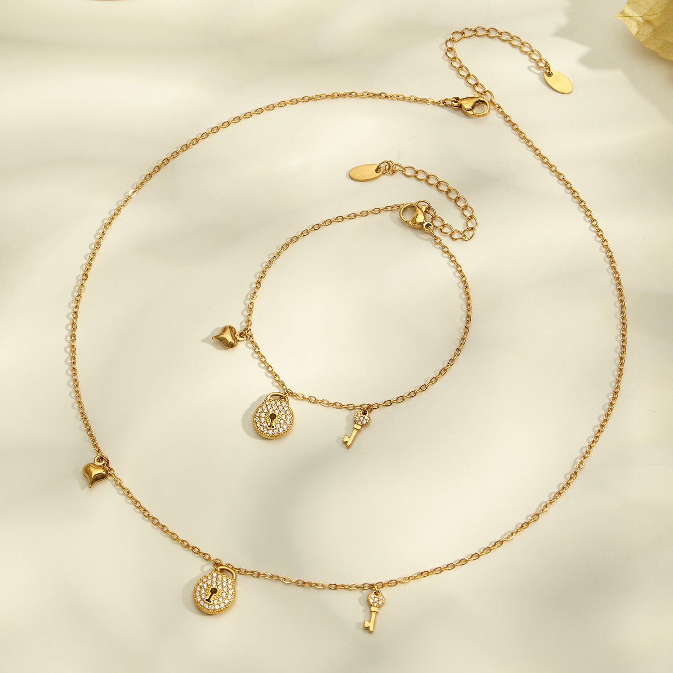 316L Stainless Steel 18K PVD Gold Zircon Lock Bracelet made with 316L stainless steel and 18K PVD gold finish for wholesale jewelry buyers - image 13