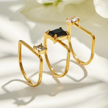 Elegant 316L stainless steel zircon ring with white stone