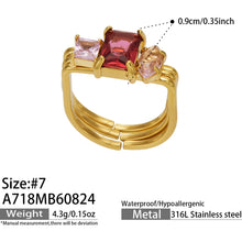 316L Stainless Steel 18K PVD Gold Zircon Ring made with 316L stainless steel and 18K PVD gold finish for wholesale jewelry buyers - image 11